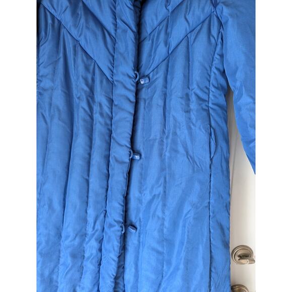 THE WATERS EDGE Vintage Blue Down Puffer Coat Sz LRG - Picture 3 of 10